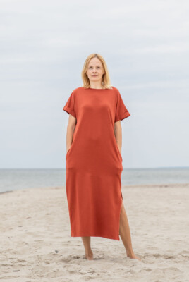 Long city dress, organic IŠPARDAVIMAS - 5 Long city dress, organic IŠPARDAVIMAS - 5