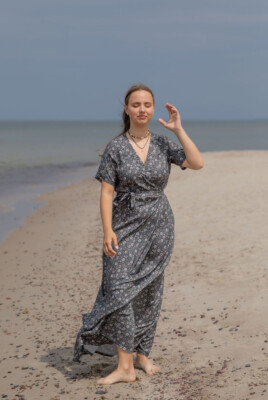 Long Wrap Dress SMILA IŠPARDAVIMAS  - 4 Long Wrap Dress SMILA IŠPARDAVIMAS  - 4