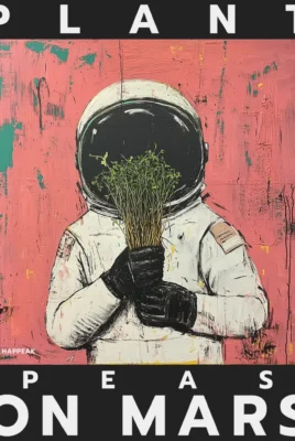 Trumpa suknelė „Plant Peas On Mars” Suknelės su spauda  - 6