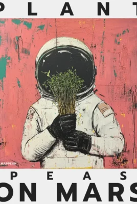 Trumpa suknelė „Plant Peas On Mars” Suknelės su spauda  - 3