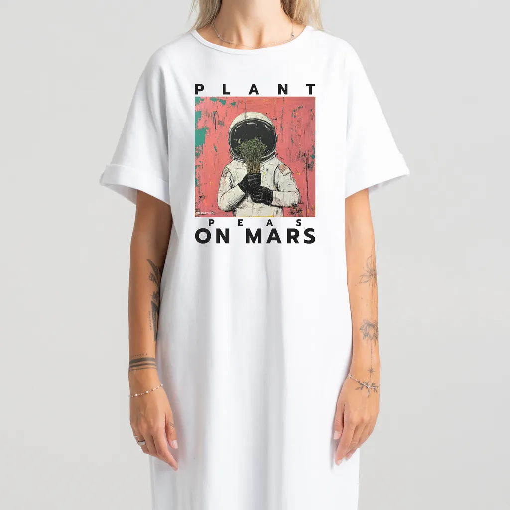 Ilga suknelė „Plant Peas On Mars” Suknelės su spauda  - 2