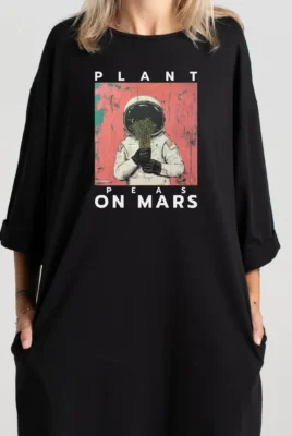 Trumpa suknelė „Plant Peas On Mars” Suknelės su spauda  - 5