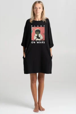 Trumpa suknelė „Plant Peas On Mars” Suknelės su spauda  - 4
