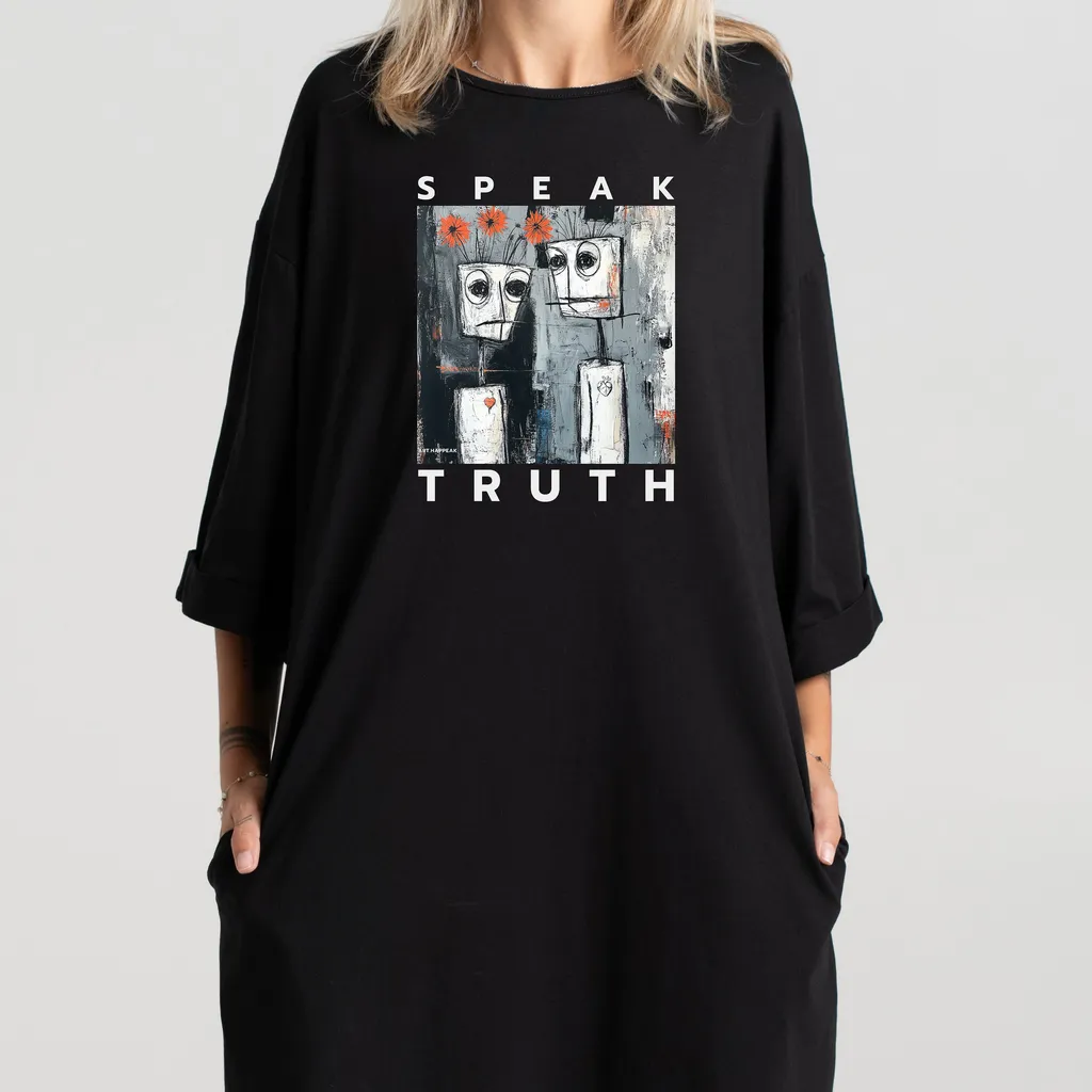 Trumpa suknelė „Speak Truth” Suknelės su spauda  - 4