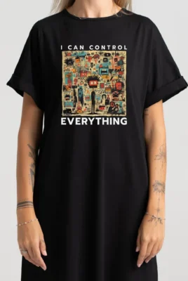 Ilga suknelė „I Can Control Everything” Suknelės su spauda - 5 Ilga suknelė „I Can Control Everything” Suknelės su spauda - 5