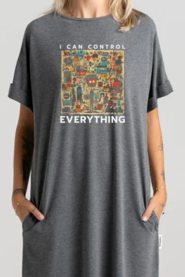 Ilga suknelė „I Can Control Everything” Suknelės su spauda - 8 Ilga suknelė „I Can Control Everything” Suknelės su spauda - 8