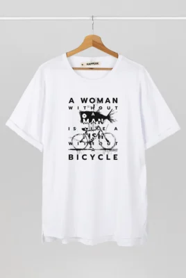 Marškinėliai „Fish without bicycle” Marškinėliai su spauda  - 2