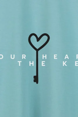 Marškinėliai „Heart is the key” Marškinėliai su spauda  - 6 Marškinėliai „Heart is the key” Marškinėliai su spauda  - 6