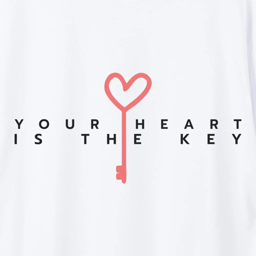 Marškinėliai „Heart is the key” Drabužiai su spauda  - 2