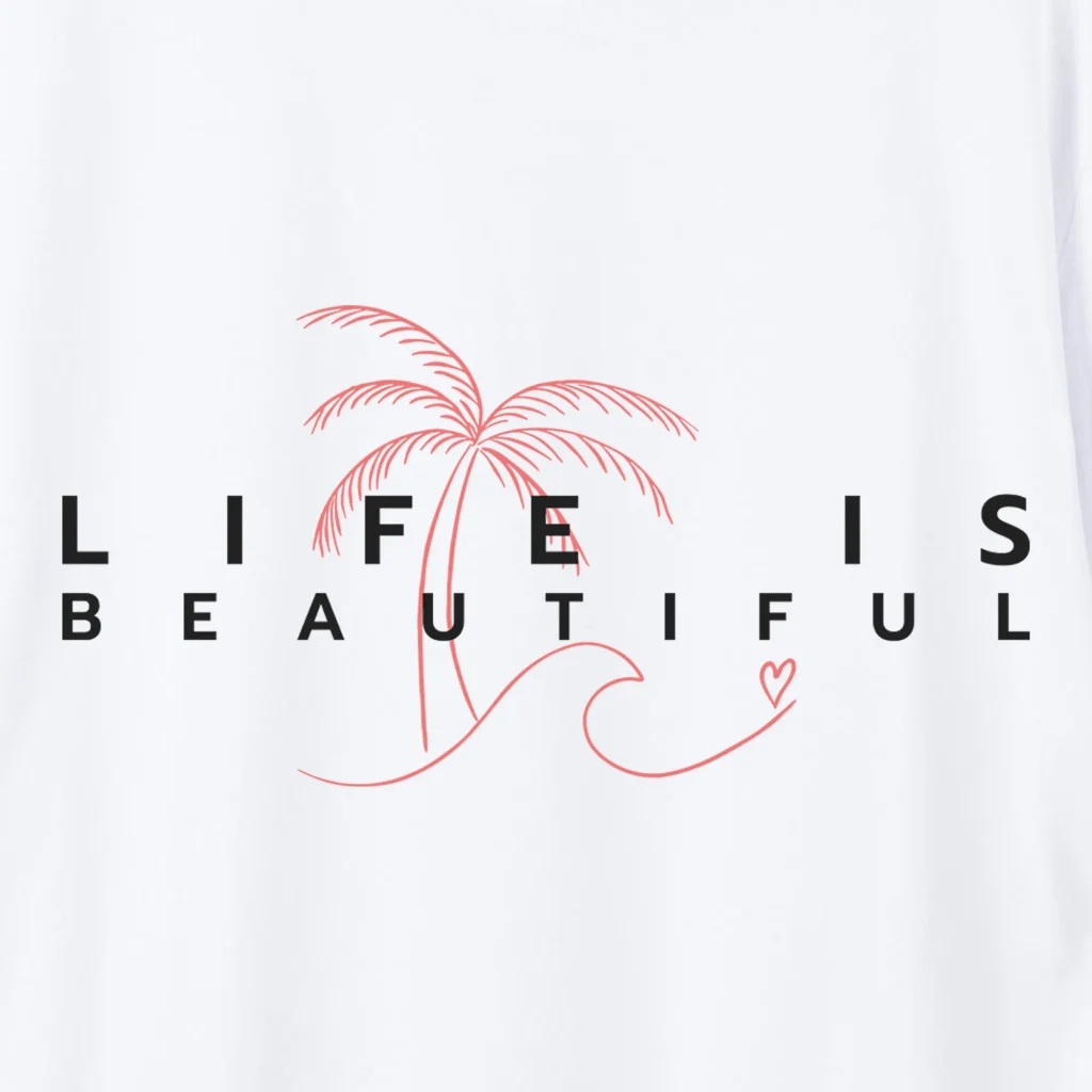 Marškinėliai „Life is beautiful” Marškinėliai su spauda  - 4