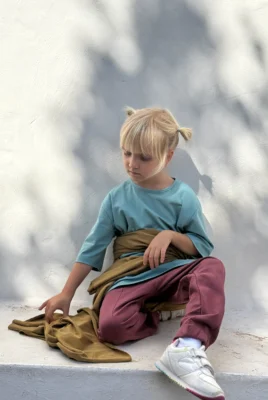 Kids pants with crease, organic IŠPARDAVIMAS  - 4