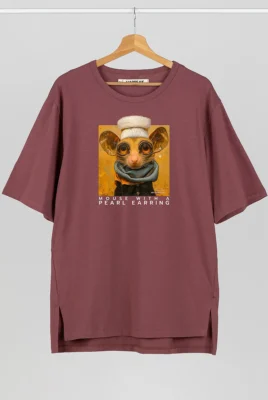 Marškinėliai „Mouse With Pearl Earring” Marškinėliai su spauda  - 4