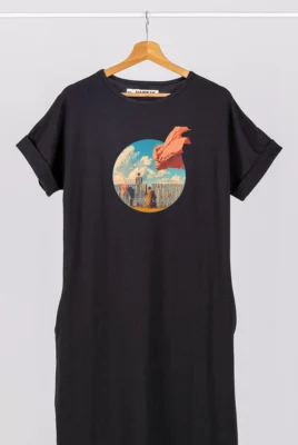 Ilga suknelė „Silent love” Drabužiai su spauda - 3 Ilga suknelė „Silent love” Drabužiai su spauda - 3