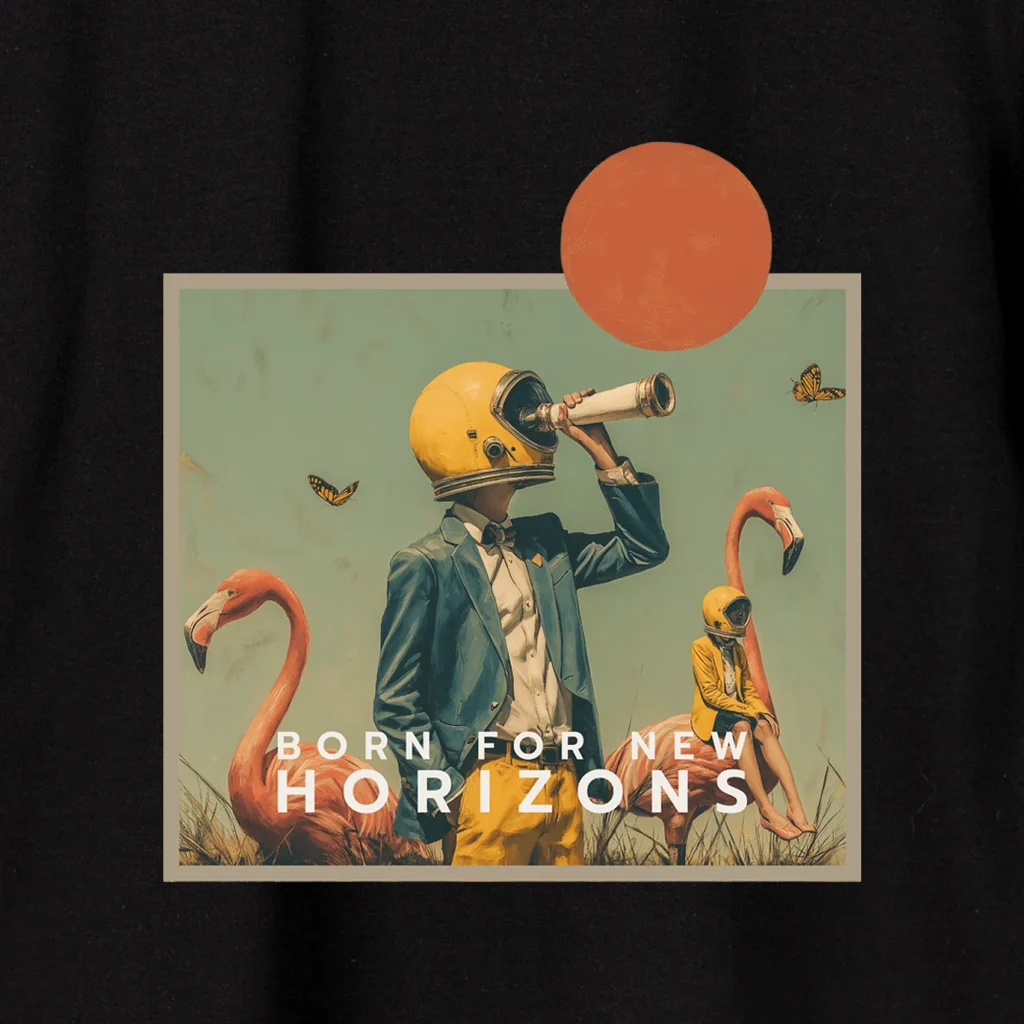 Marškinėliai „Born for new horizons” ART.HAPPEAK  - 6 Marškinėliai „Born for new horizons” ART.HAPPEAK  - 6