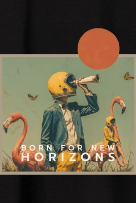 Marškinėliai „Born for new horizons” ART.HAPPEAK  - 6 Marškinėliai „Born for new horizons” ART.HAPPEAK  - 6