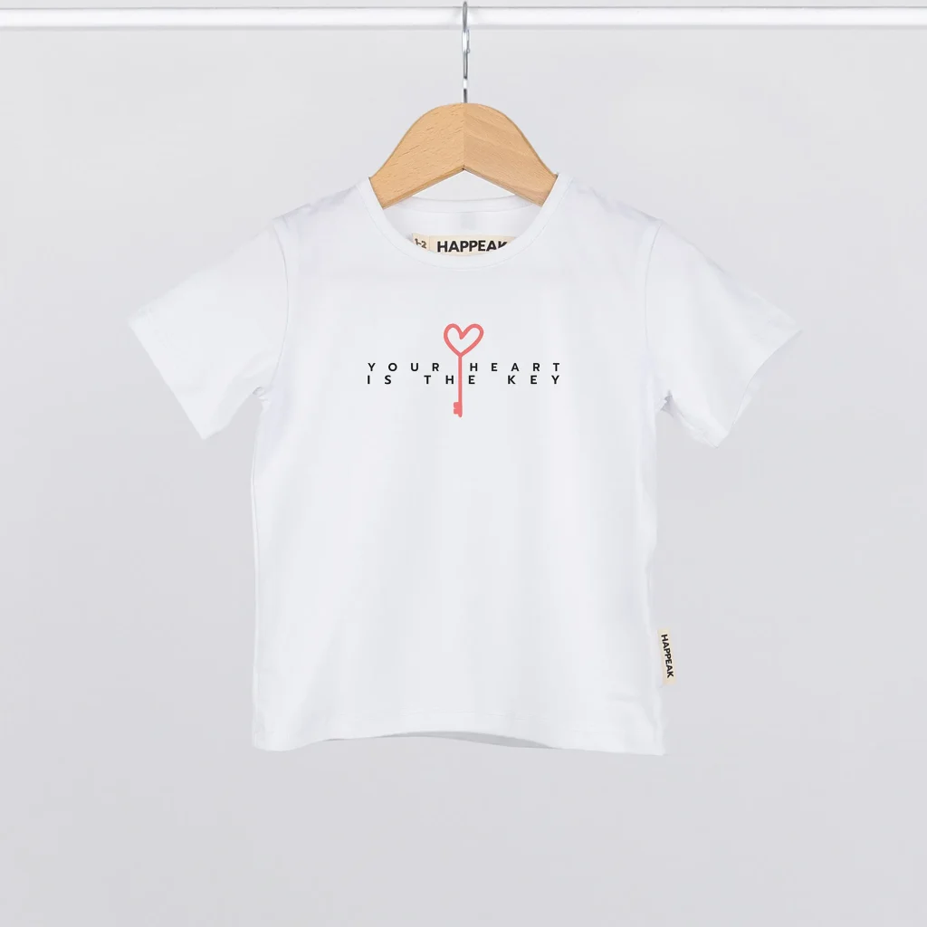 Marškinėliai „Heart is the key” Drabužiai su spauda  - 1