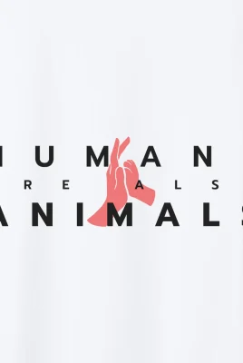 Marškinėliai „Humans are also animals” Marškinėliai su spauda  - 2 Marškinėliai „Humans are also animals” Marškinėliai su spauda  - 2