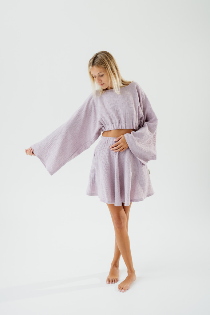 Trumpas muslino sijonas, organic IŠPARDAVIMAS  - 1