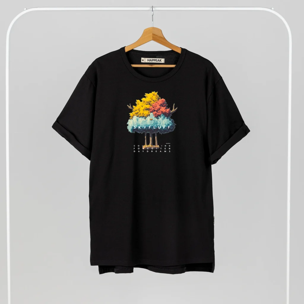 Marškinėliai „Skyfluff” Drabužiai su spauda - 1 Marškinėliai „Skyfluff” Drabužiai su spauda - 1