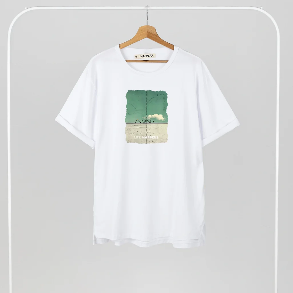 Marškinėliai „Life happens” Drabužiai su spauda  - 1