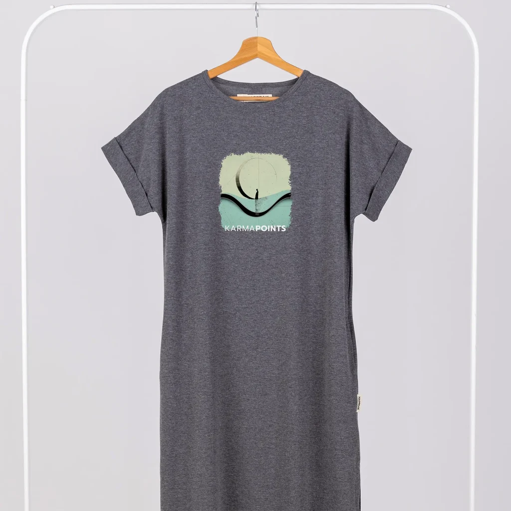 Ilga suknelė „Karma points” Drabužiai su spauda  - 1